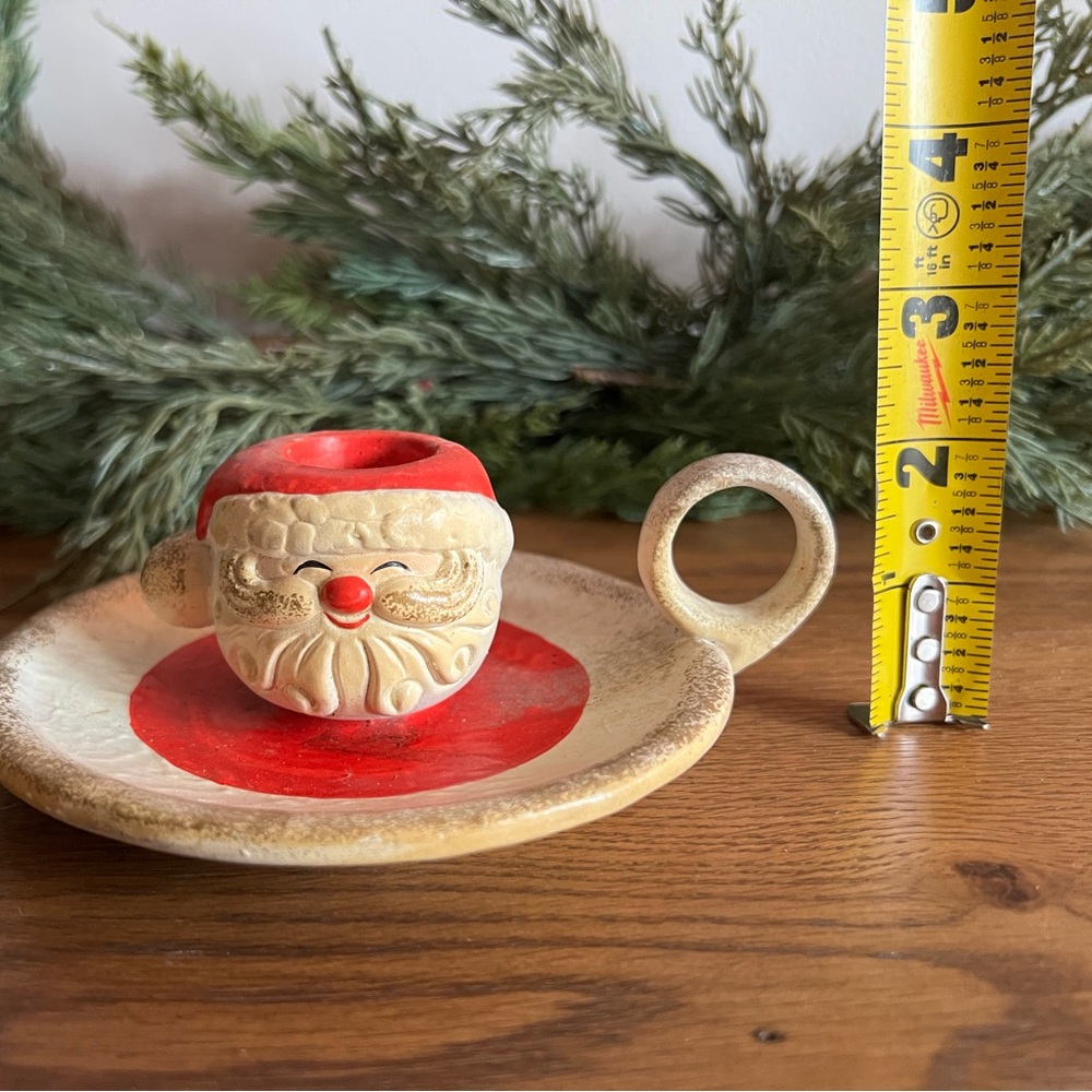 Vintage Ceramic Santa Candle Holder – Christmas Chamberstick Décor - Picture 8 of 10